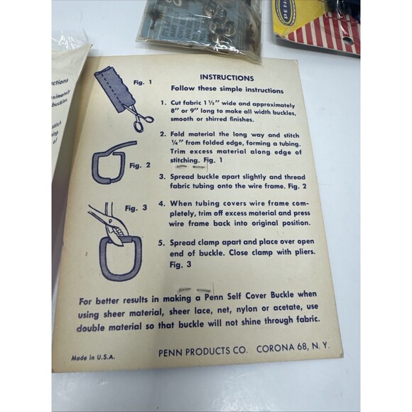 12x Vintage Sewing Lot Buckle Cover Kit E-z Belt Set Contour Metal Wire Harness - Picture 11 of 16